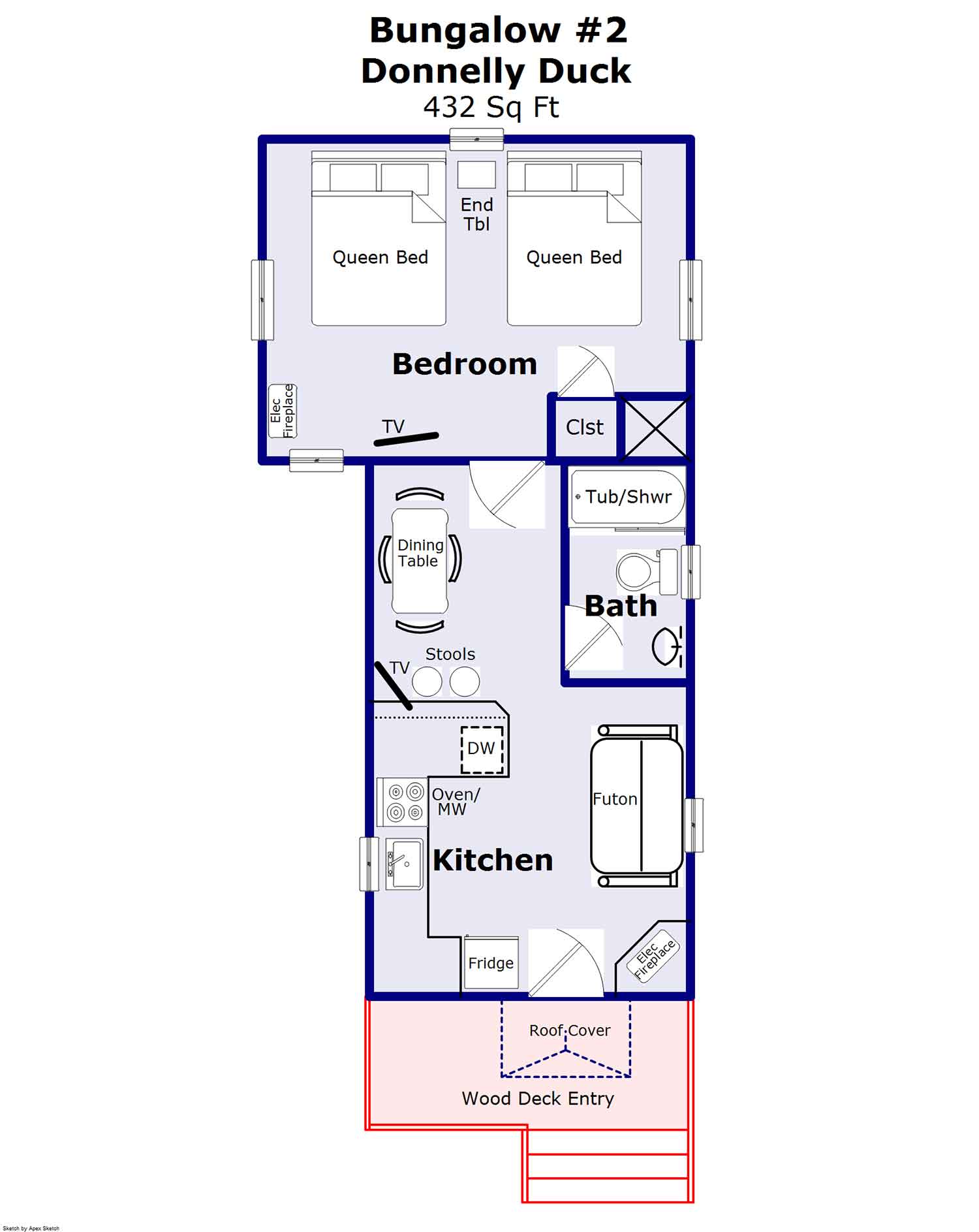 Cabin 2 Donnelly Duck floor plan